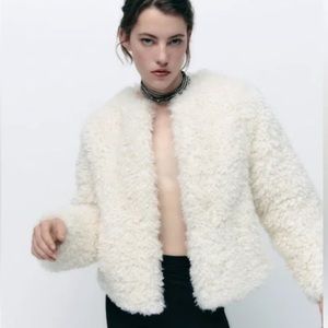 Zara Faux Fur Coat size XS
